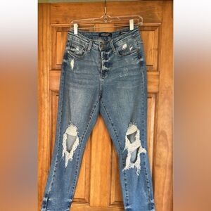 Just USA Women's Blue Distressed Jeans